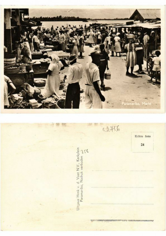 Carte postale ancienne Pc Suriname Paramaribo - Markt