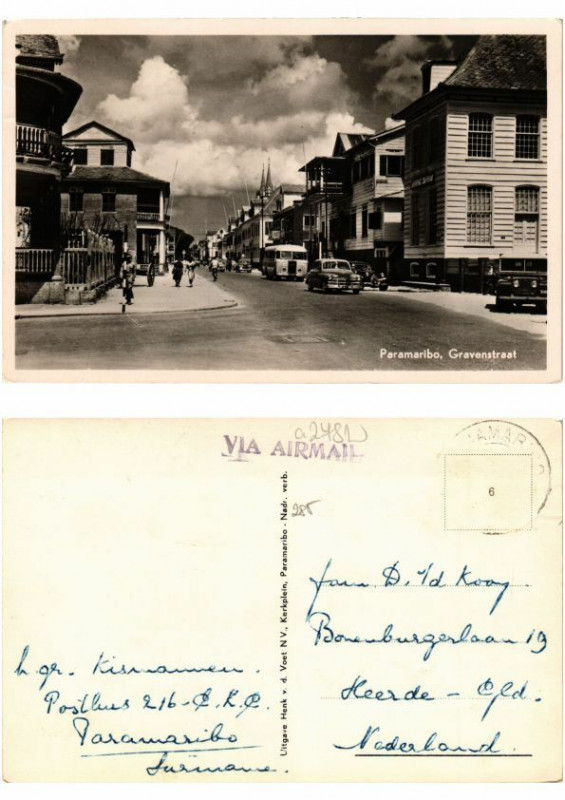 Carte postale ancienne Pc Suriname Paramaribo - Gravenstraat