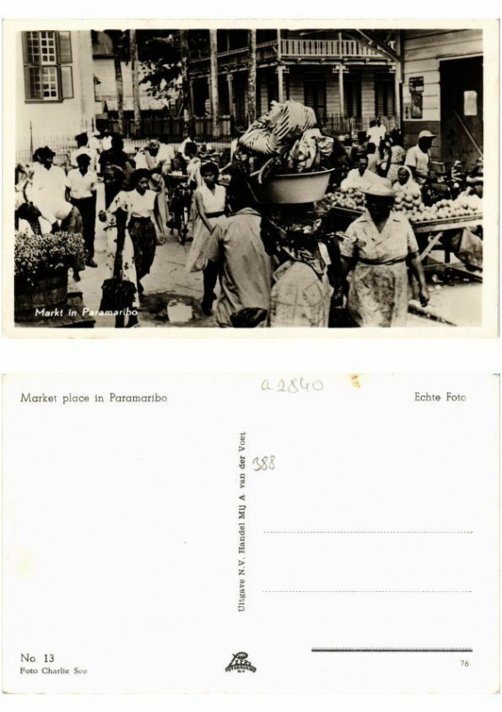 Carte postale ancienne Pc Suriname Paramaribo - Markt