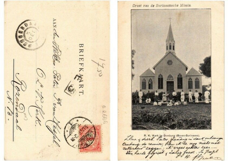 Carte postale ancienne Pc Suriname - R. K. kerk te Domburg