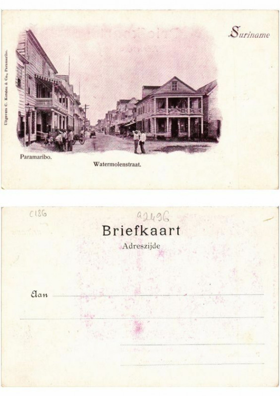 Carte postale ancienne Pc Suriname Paramaribo - Watermolenstraat