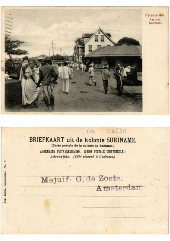 Carte postale ancienne Pc Suriname Paramaribo - Aan den Waterkant