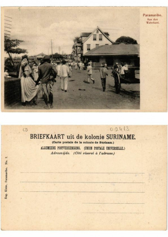 Carte postale ancienne Pc Suriname Paramaribo - Aan den Waterkant