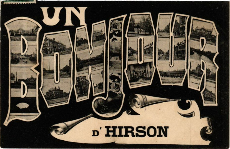 Carte postale ancienne Hirson Un Bonjour à Hirson