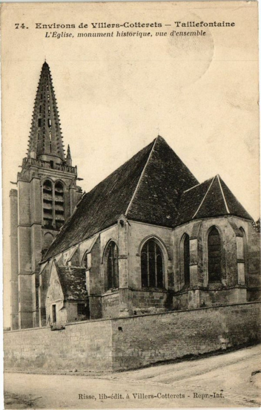 Carte postale ancienne Taillefontaine L' Eglise , monument historique, vue d'ensemble à Taillefontaine