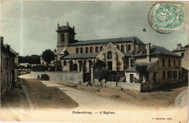 Carte postale ancienne Folembray L' Eglise à Folembray