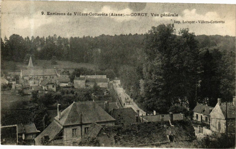 Carte postale ancienne Corcy Environs de Villers-Cotterets Vue generale à Corcy