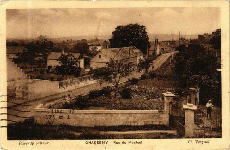 Carte postale ancienne Chassemy Rue du Montcel à Chassemy