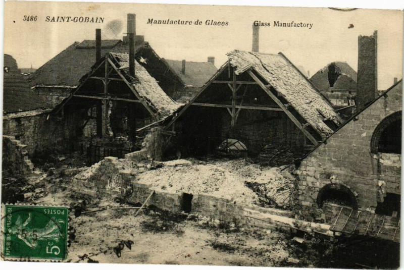 Carte postale ancienne Saint-Gobain Manufacture de Glaces à Saint-Gobain