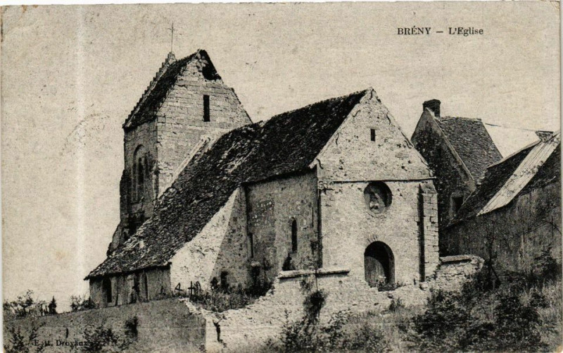 Carte postale ancienne Breny L' Eglise à Breny