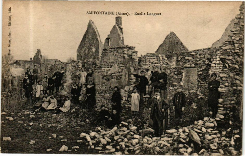 Carte postale ancienne Amifontaine Ruelle Longuet à Amifontaine