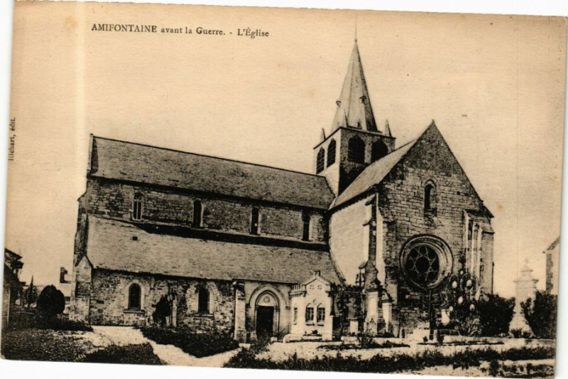 Carte postale ancienne Amifontaine avant La Guerre L' Eglise à Amifontaine