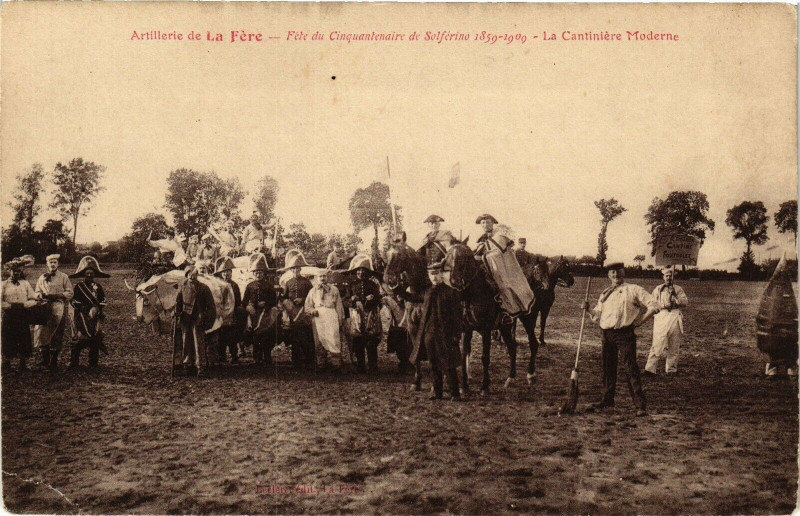 Carte postale ancienne Artillerie de La Fere Fete du Cinquantenaire
