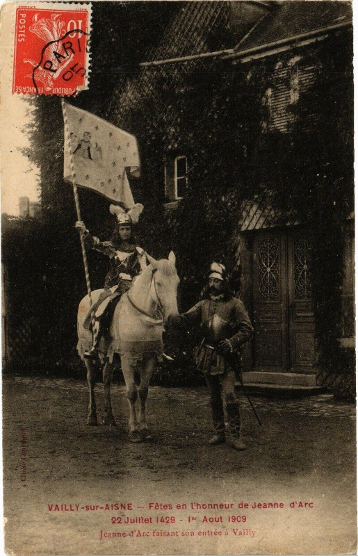 Carte postale ancienne Vailly-sur-Aisne Fetes en l'honneur de Jeanne d'Arc à Vailly-sur-Aisne