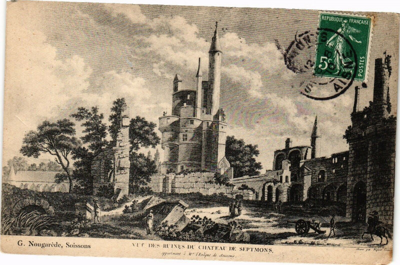 Carte postale ancienne Vue des ruines du chateau de septmons