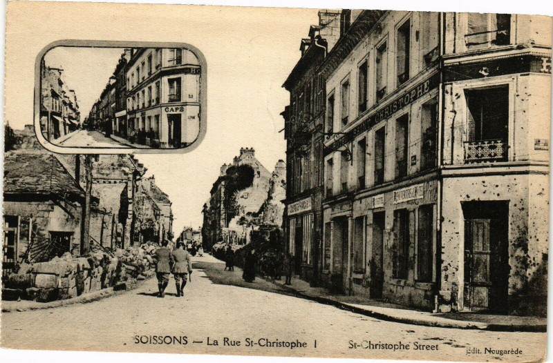 Carte postale ancienne Soissons lA RueSaint-Christophe à Soissons