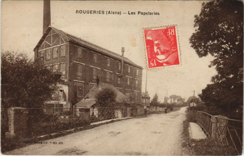 Carte postale ancienne Rougeries Les papeteries à Rougeries