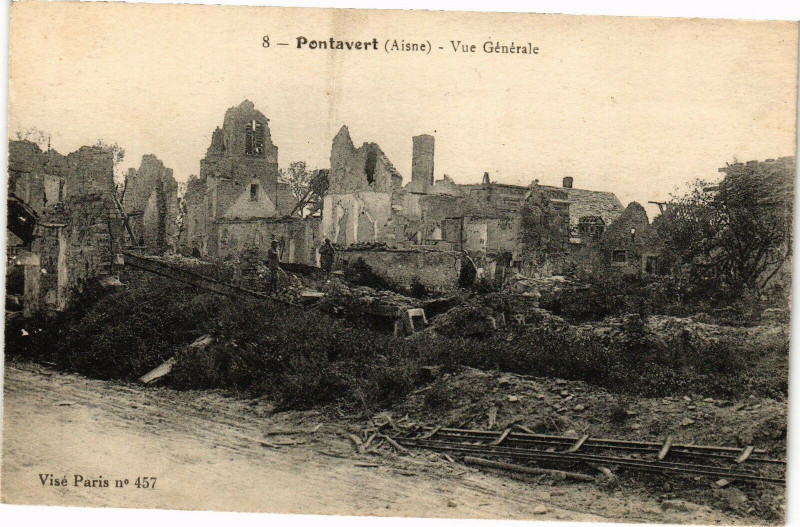 Carte postale ancienne Pontavert Vue generale à Pontavert