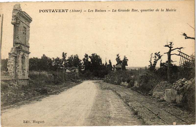 Carte postale ancienne Pontavert Les ruines à Pontavert