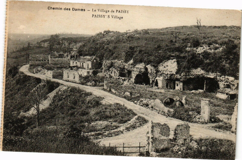 Carte postale ancienne Chemin des Dames Le village de paissy à Paissy