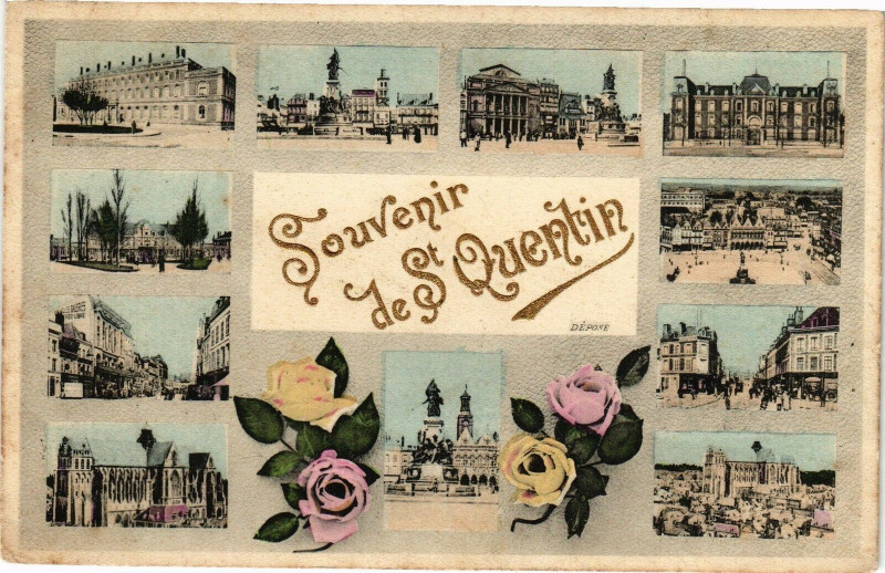 Carte postale ancienne Souvenir de Saint-Quentin à Saint-Quentin
