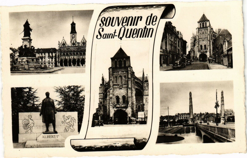 Carte postale ancienne Saint-Quentin Souvenir de à Saint-Quentin