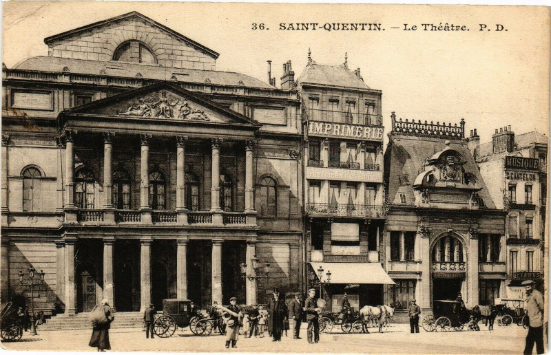 Carte postale ancienne Saint-Quentin Le theatre à Saint-Quentin
