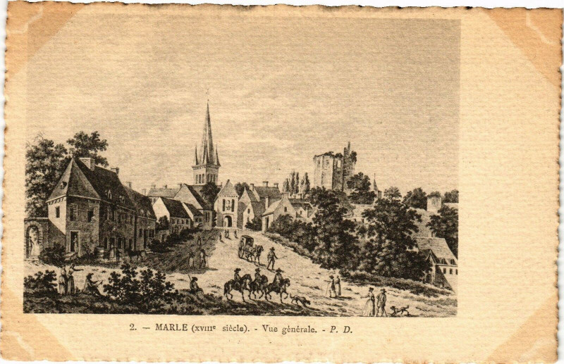 Carte postale ancienne Marle Vue generale à Marle