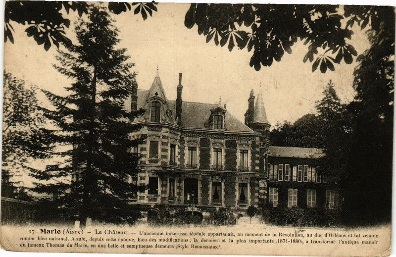 Carte postale ancienne Marle Le chateau à Marle