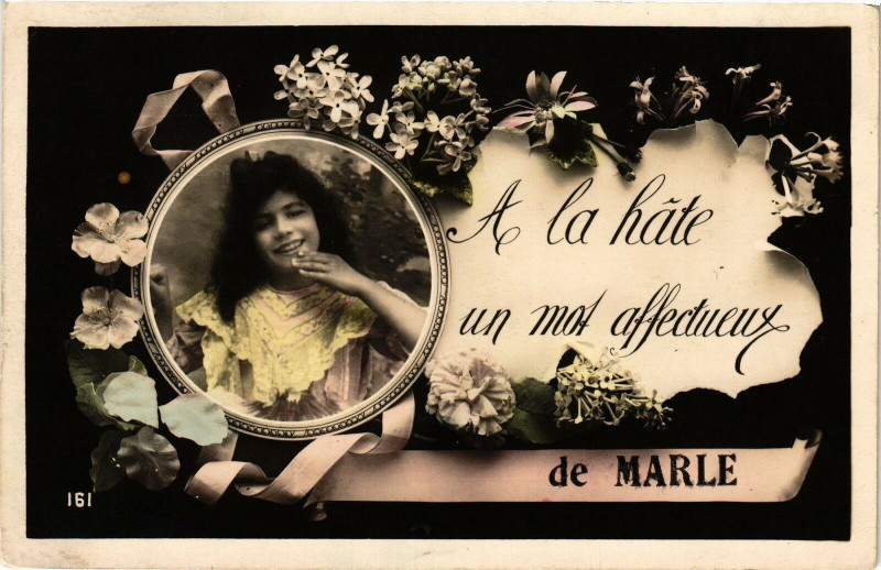Carte postale ancienne Marle La hate un mot affectuevy à Marle