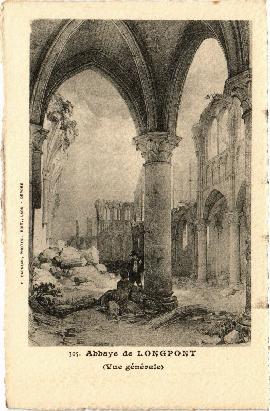 Carte postale ancienne Longpont L'abbaye de à Longpont