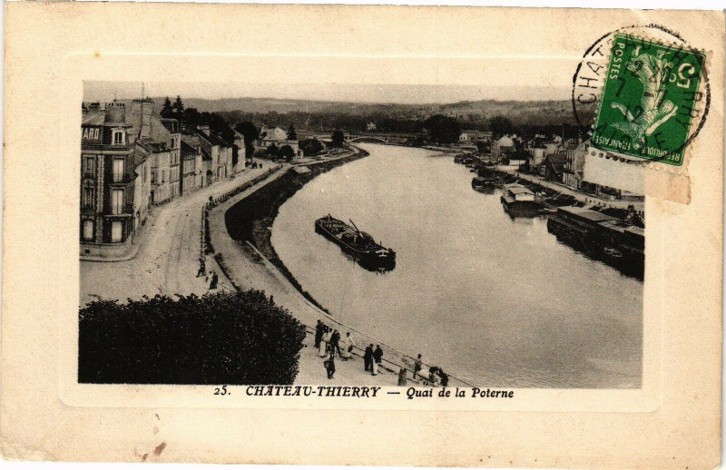 Carte postale ancienne Chateau-Thierry Quai de la Poterne à Château-Thierry