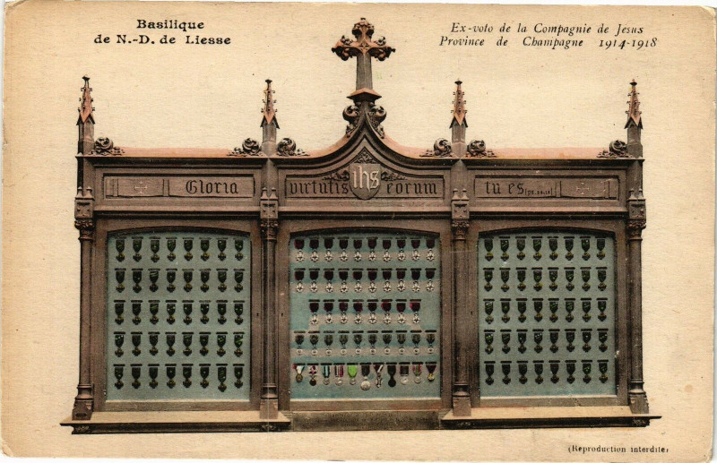 Carte postale ancienne Basilique de N-D. de Liesse Ex-voto de la Compagnie de Jesus