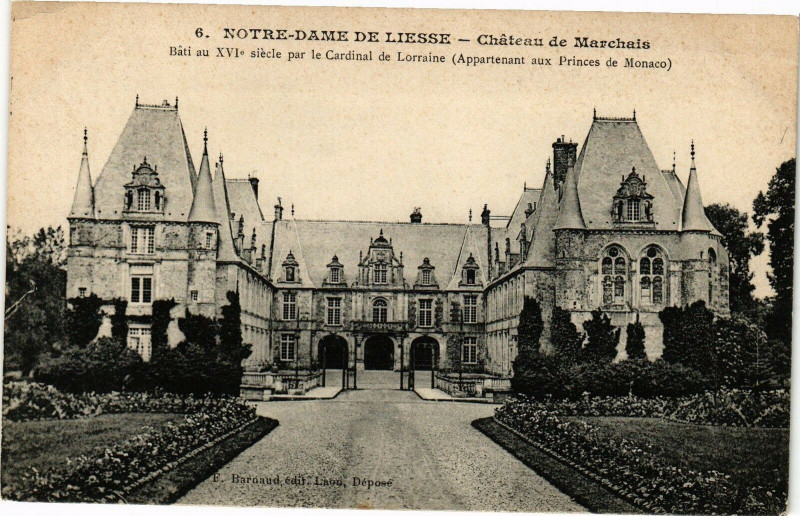 Carte postale ancienne Notre-Dame de Liesse Chateau de Marchais Bati au Xvi.siecle... à Marchais