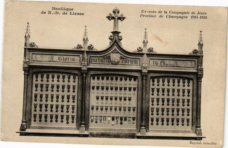 Carte postale ancienne Basilique de N-D. de Liesse Ex-voto de la Compagnie de Jesus ..