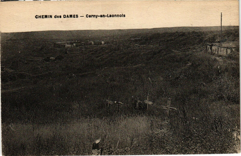 Carte postale ancienne Chemin des Dames Cerny-an-Laonnois à Laon