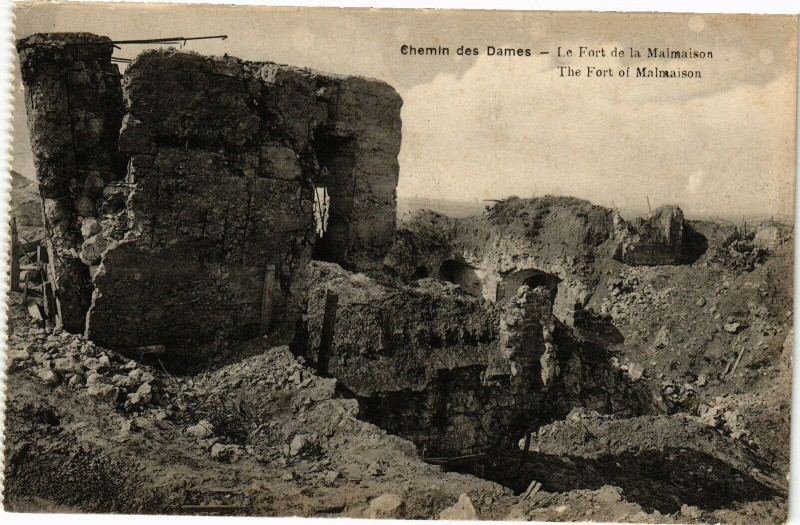 Carte postale ancienne Chemin des Dames Le Fort de la Malmaison ; The Fort of ... à La Malmaison