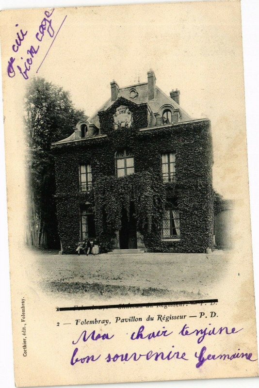 Carte postale ancienne Folembray Pavillon du Regisseur à Folembray