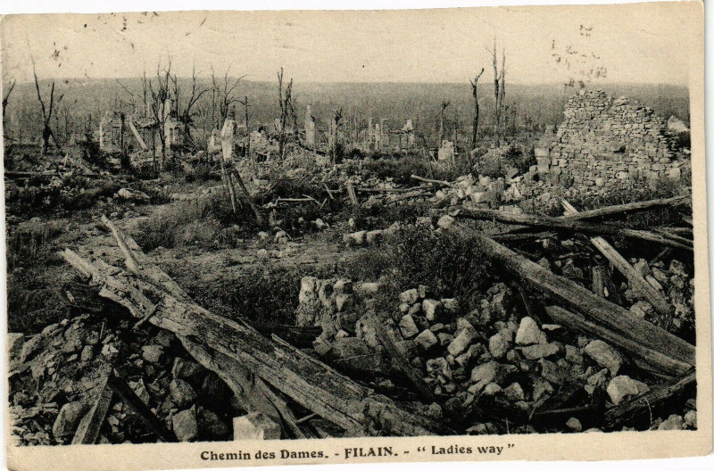 Carte postale ancienne Chemin des Dames Filain  Ladies way à Filain