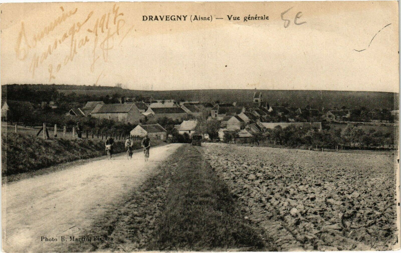 Carte postale ancienne Dravegny Vue generale à Dravegny