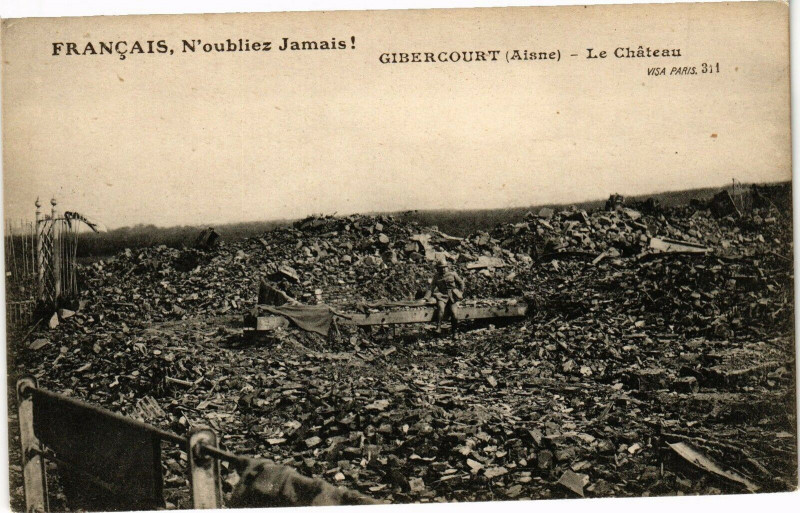 Carte postale ancienne Francais,N'obliez Jamais ! Gibercourt Le Chateau à Gibercourt