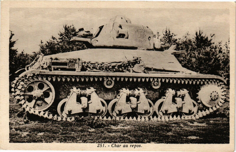 Carte postale ancienne Char au repos
