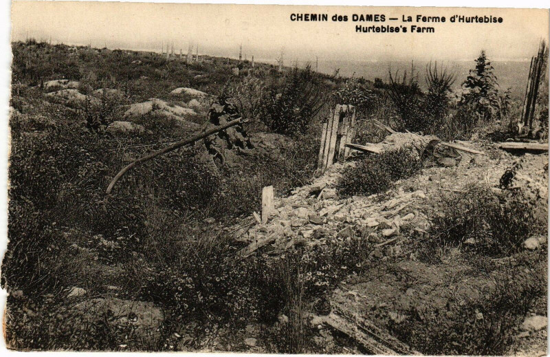 Carte postale ancienne Chemin des Dames La Ferme d'Hurtebise