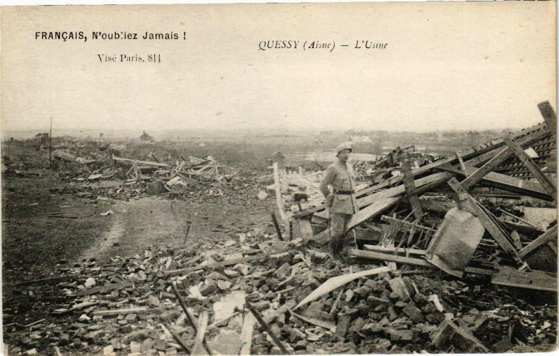 Carte postale ancienne Francais, N'oubliez Jamais ! Quessy L'Usine à Liez