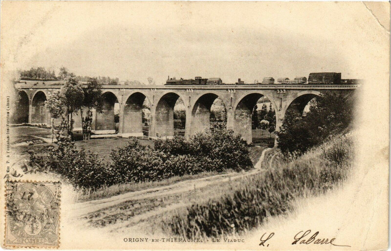 Carte postale ancienne Origny-en-Thierache Le Viaduc à Origny-en-Thiérache