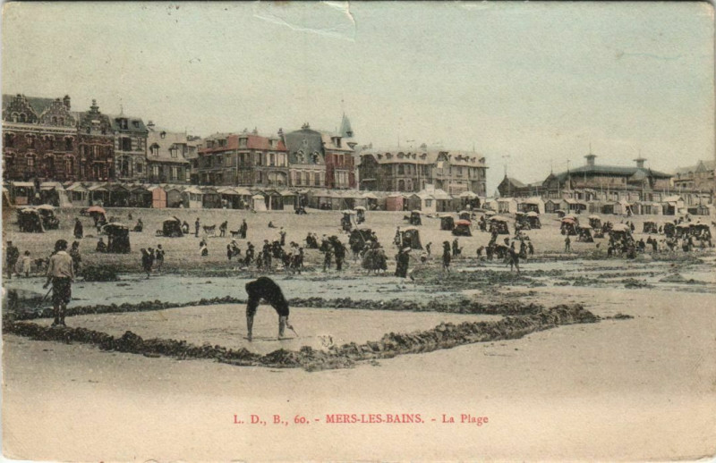 Carte postale ancienne Mers-les-Bains La Plage à Mers-les-Bains