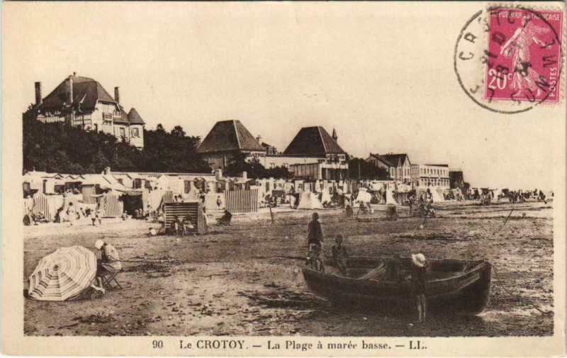 Carte postale ancienne Le Crotoy La Plage a marée basse au Crotoy