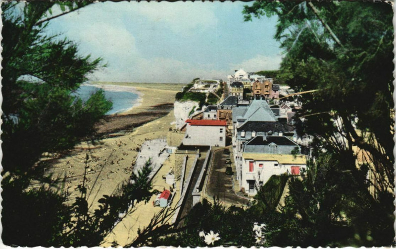 Carte postale ancienne Ault Trouée dans le feuillage et les fleurs à Ault