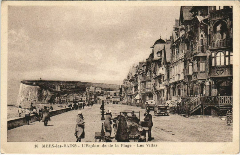 Carte postale ancienne Mers-les-Bains Esplanade de la PLage à Mers-les-Bains