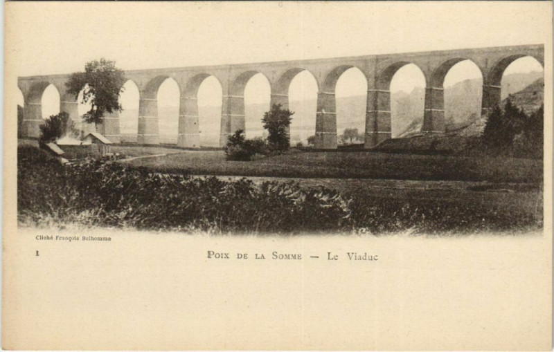 Carte postale ancienne Poix Le Viaduc